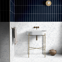 Starry sky blue ins Wind balcony wall tile kitchen blue floor tile terrazzo tile toilet bathroom toilet non-slip