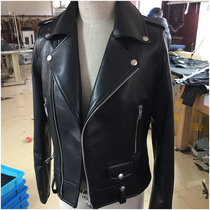 2019 New Haining sheep leather leather leather clothing female slim Hanban short jacket classic motorcycle leather jacket