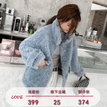 Cara roll sheep-cut coat womens short lamb coat Korean version of Haining fur particles composite fur one