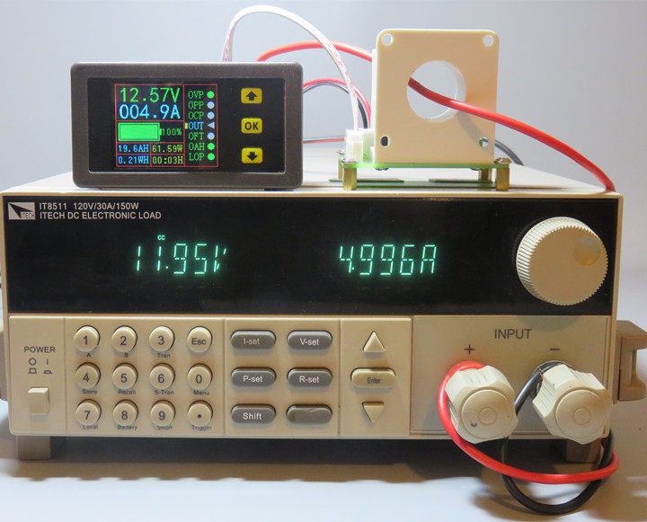 vac9010h霍尔库仑计彩色液晶直流双向电压电流容量表头带通讯