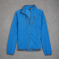 Mens outdoor autumn stand neck cardigan elastic breathable quick-drying long sleeve pullover sports sweater plus velvet warm jacket