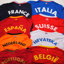 Multi-color running summer mens V-collar short-sleeved national team football quick-drying sports T-shirt chicken heart collar fan Jersey