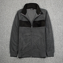 Color new mens autumn and winter outdoor fleece warm zipper cardigan jacket sports sweater plus fat plus size