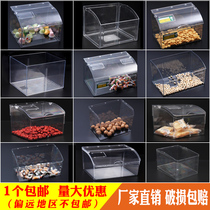 Supermarket scattered food display box bulk snack plastic box transparent flip commercial storage dried fruit candy box