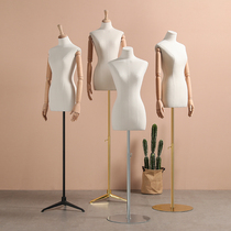 High-end cloth hip model props womens clothing store wedding dress window display stand half-length dummy model