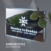 Han Style Ins Stainless Steel Luminous Character Hollowed-out Light Box Plaque Coffee Shop Door Head Advertising Display Sign Customize