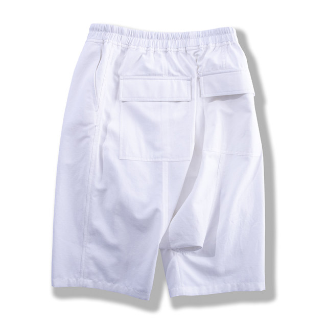 ຜ້າຝ້າຍ Nickwooster ແລະ linen ຫຼຸດລົງ crotch ສັ້ນ pants ຫ້າໄຕມາດ elastic waist ຂະຫນາດໃຫຍ່ ກາງເກງວ່າງກາງ trendy ຫຼຸດລາຄາພິເສດ