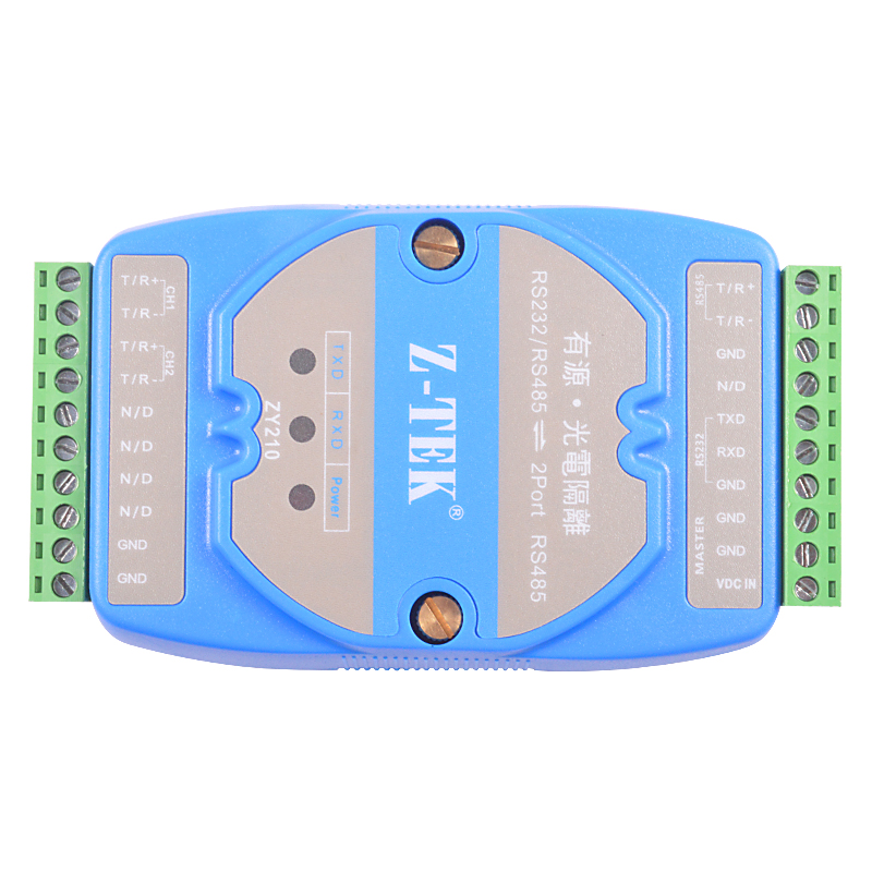 z-tek ritz zy210 photoelectric isolator rs232 / 485 to 2 port rs485