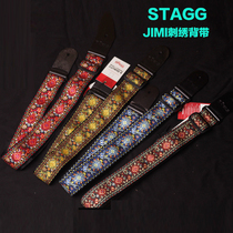STAGG guitar bass belt jimi embroidery