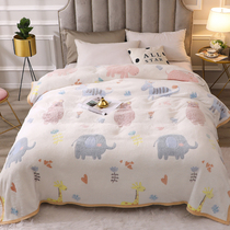 Cartoon Children Thickened Coral Suede Bed Linen Double Quilt By Single Blanket Office Autumn Winter Student Dormitory Single Blanket