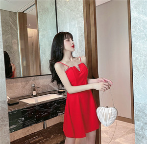 New women’s suspender dress sexy open back slim low bra dress