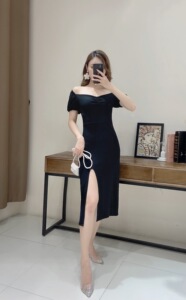 Slit dress French retro sexy dress