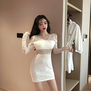 Night shop sexy open shoulder lace dress