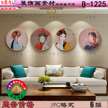 New Chinese modern hand-painted classical Peking opera characters oil painting decorative painting material bedroom porch hanging high-definition picture