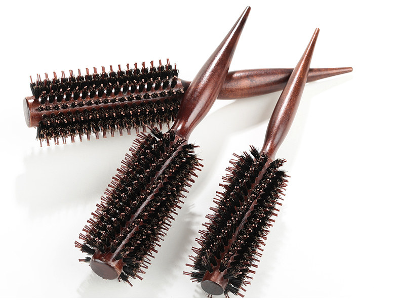 卷发梳子内扣尖尾梳子吹造型梳猪鬃毛梳发廊专业理发店滚梳卷梳子