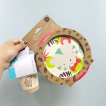 Export France BEBE CONFORT original small animal bamboo fiber material plate lamb Cup childrens tableware