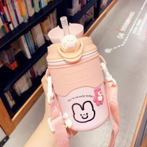 Childrens thermostat cup boys lovely baby high value straw cup students to school special portable cup female