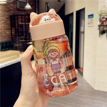 Japanese heat-resistant plastic cup high appearance simple girl heart student fresh water cup female creative portable cup