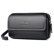 Genuine leather mobile phone bag casual mens cowhide multi-functional wear belt waist bag construction site work bag fashion bag