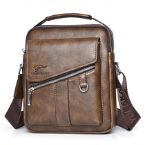 Mens Bags Leather Shoulder Bag Messenger Bag Fashion Cross-Bag Casual Hanging Bag Mens Business Backpack Retro Tide Brand Satchel Bag