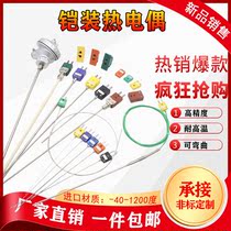 Kaipen imported high temperature armored probe thermocouple KJTS type thermometer plug temperature sensor can be bent
