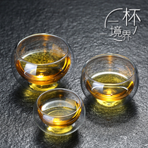 Heat-resistant double-layer glass small teacup Insulation small cup explosion-proof 6-pack Kung Fu tea set Transparent tea cup