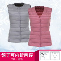 Down vest womens thin Korean version slim slim inner wear vest waistcoat fashion warm V-neck collarless all-match tide