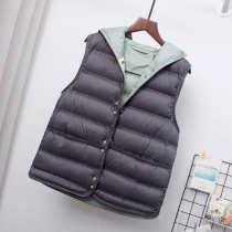 Hooded light down vest female short 2021 autumn and winter New Fashion simple down jacket horse jacket tide tide