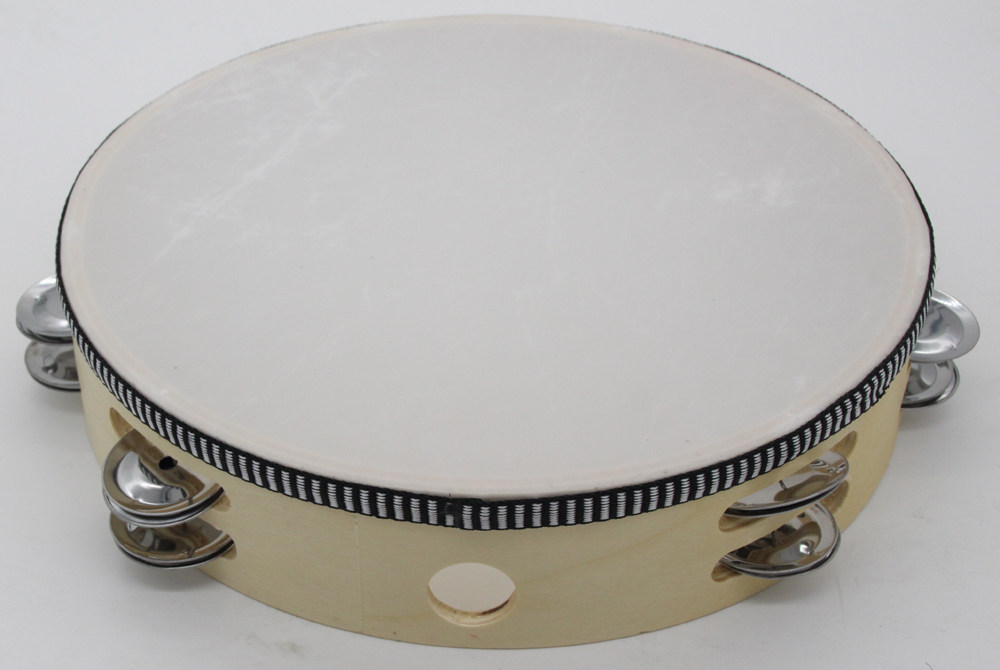 奥尔夫乐器双排羊皮铃鼓6寸8寸早教幼儿园打击乐器舞蹈摇铃双排铃