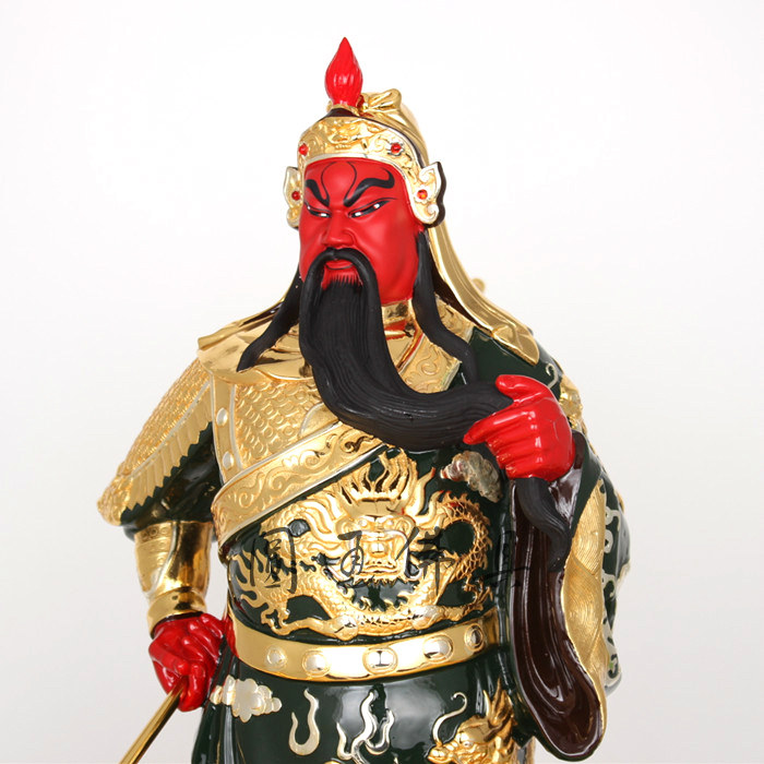 圆通佛具关公纯铜鎏金台湾盛凡佛像关公财神提刀关二爷关羽铜神像