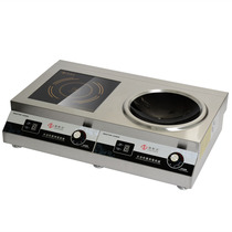 Haizhida commercial induction cooker 3500W double-head combination stove 3 5KW high power induction cooker one flat frying stove