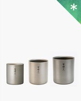 Snow Peak Ti-Double double-layer vacuum without handle titanium cup stackable mug with storage bag