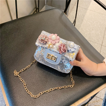 Fresh flowers baby baby backpack beautiful princess sequins small satchel girl shoulder accessories cross tide bag