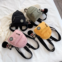 Korean version of childrens canvas small bag boys and girls cute casual backpack parent-child baby travel mini backpack tide