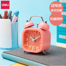 Del alarm clock creative personality lazy student with bed head luminous cartoon children special lazy person get up small alarm clock