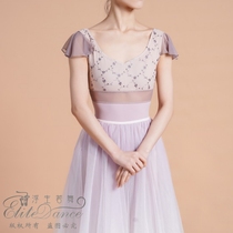 Floating life if dance elegant color embroidery net gauze flying sleeve ballet dance yoga one-piece suit practice uniform 20FW19