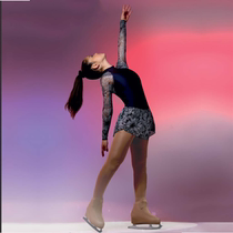 Floating life if dance Spanish imported intermezzo long sleeve figure skating one-piece dress 31528