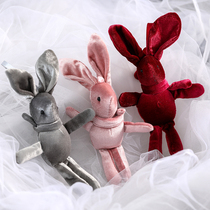 Net celebrity wishing rabbit doll with hand gift box ins wind plush doll birthday gift keychain bunny pendant
