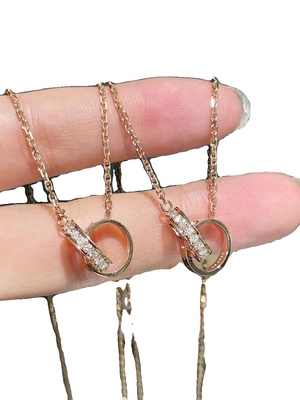 全新18k玫瑰金钻石项链转让白色18k金女士钻石戒指【二手9新】gucc