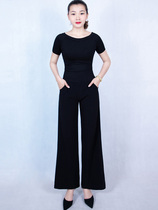 High waist pocket and dance pants Modern pants broadleg pants Latin pants dance dance dance national standard square dance