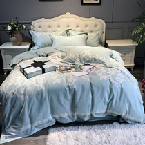 Double-sided thickened polished four-piece cotton cotton digital printing European style home textile sheets quilt cover bedding