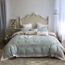 Four-piece set of cotton pure cotton European American plush Cotton embroidery high-grade atmospheric sheets quilt cover bedspread bedding