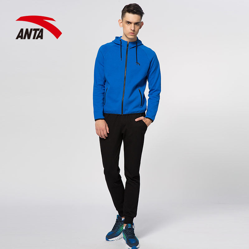 安踏男士运动套装2017春夏新款休闲运动跑步套装春季户外套装男子_不