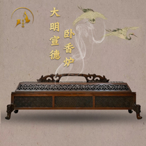 Pure copper oven household large bronze antique piece for Fosandalwood incense stove fragrance box