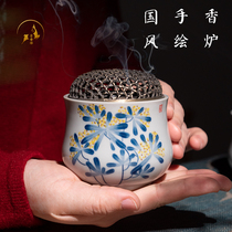 Pure hand-painted sandalwood smoke furnace Zen kung fu tea with fragrance flavor fragrance flavored fragrance