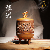 Imitation ancient incense stove ceramic Home Indoor Disc Incense Sandalwood Stove Chinese Style Ancient Wind Zen home Decorative Pendulum incense Incense Stove