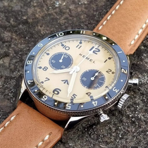 American HEMEL AIRFOSIL 1970s small crowdsourced military pilot panda disc watches