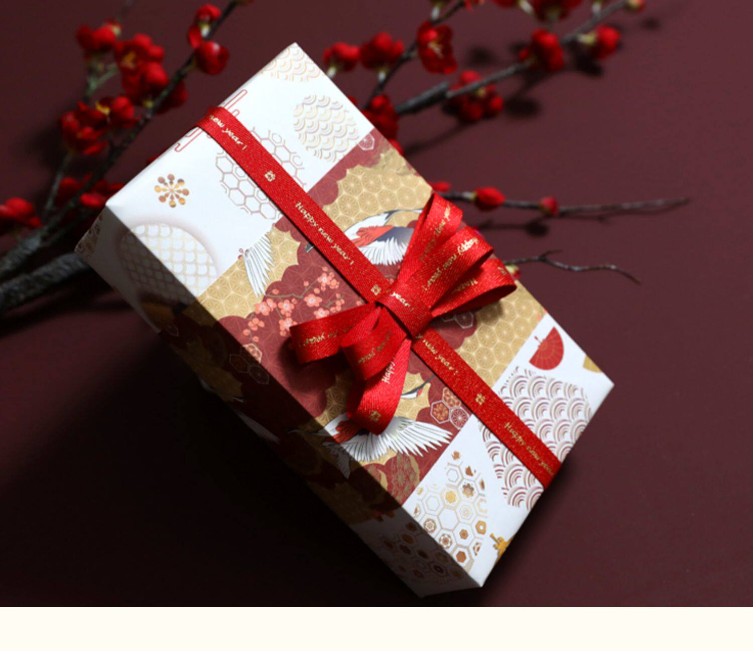 中国风结喜庆新年烫金包装纸商场幼儿园节日diy礼物盒装饰手工纸