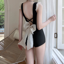 2022 new retro backless temperament slim belly cover swimsuit female summer one-piece high-end hot spring seaside swimming suit