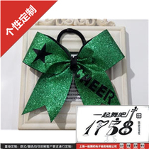 Professional Custom Cheerleading Headwear Lara floral headdress Cheerleading Bow Cheerleading Hair Decoration Green